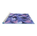 Sideview of Machine Washable Abstract Blue Modern Rug, wshabs2536blu