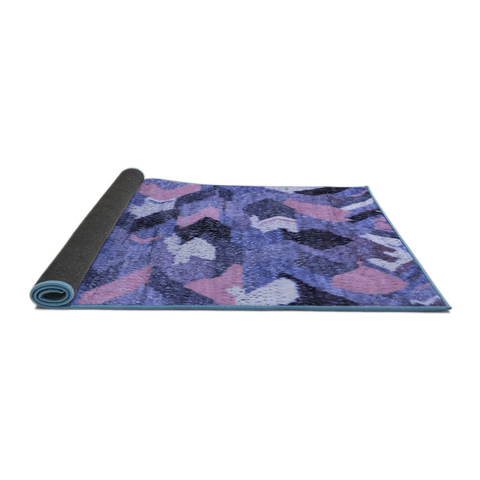 Sideview of Abstract Blue Modern Rug, abs2536blu