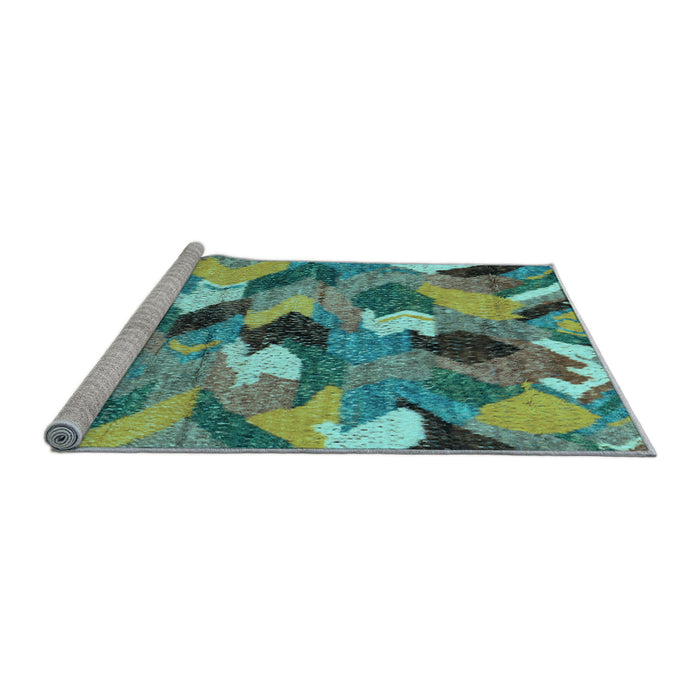 Sideview of Machine Washable Abstract Light Blue Modern Rug, wshabs2536lblu