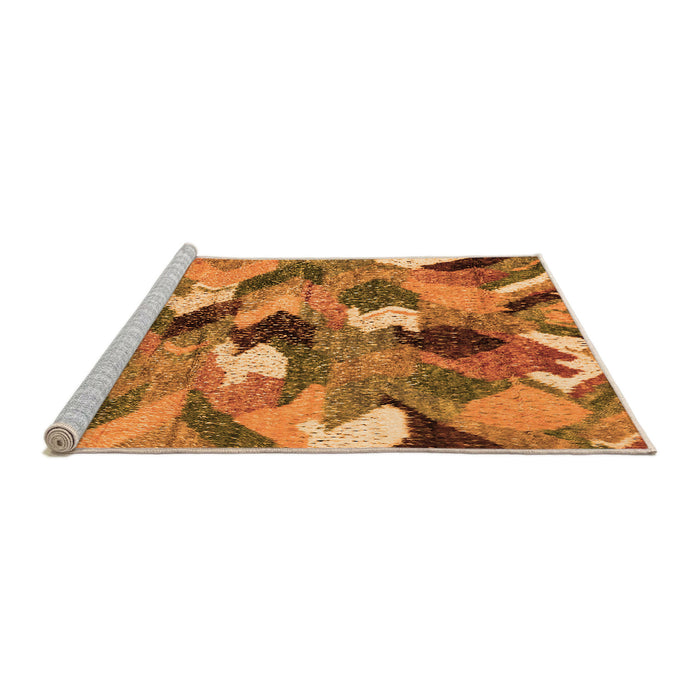 Sideview of Machine Washable Abstract Orange Modern Area Rugs, wshabs2536org