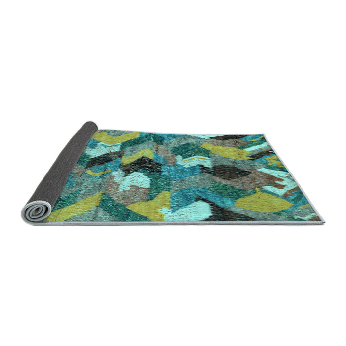 Sideview of Abstract Light Blue Modern Rug, abs2536lblu