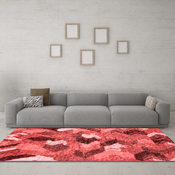 Modern Red Washable Rugs