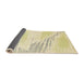 Sideview of Abstract Sun Yellow Solid Rug, abs2537