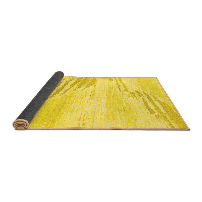 Sideview of Solid Yellow Modern Rug, abs2537yw