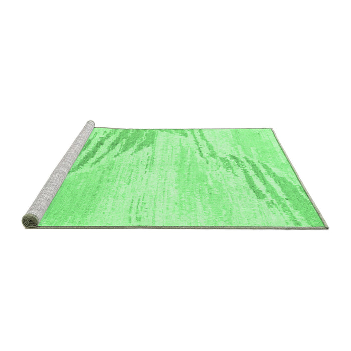 Sideview of Machine Washable Solid Emerald Green Modern Area Rugs, wshabs2537emgrn