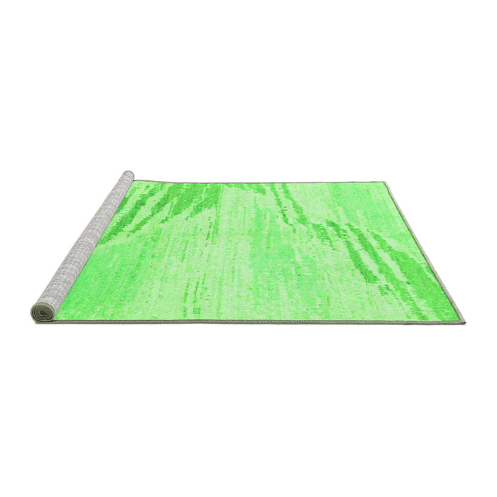 Sideview of Machine Washable Solid Green Modern Area Rugs, wshabs2537grn