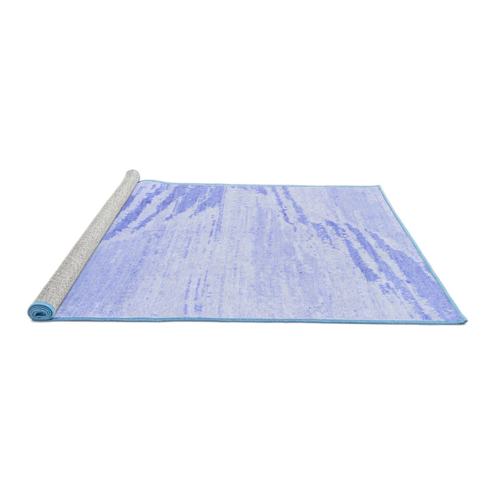 Sideview of Machine Washable Solid Blue Modern Rug, wshabs2537blu