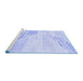 Sideview of Machine Washable Solid Blue Modern Rug, wshabs2537blu