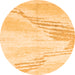 Round Solid Orange Modern Rug, abs2537org