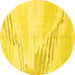 Round Solid Yellow Modern Rug, abs2537yw