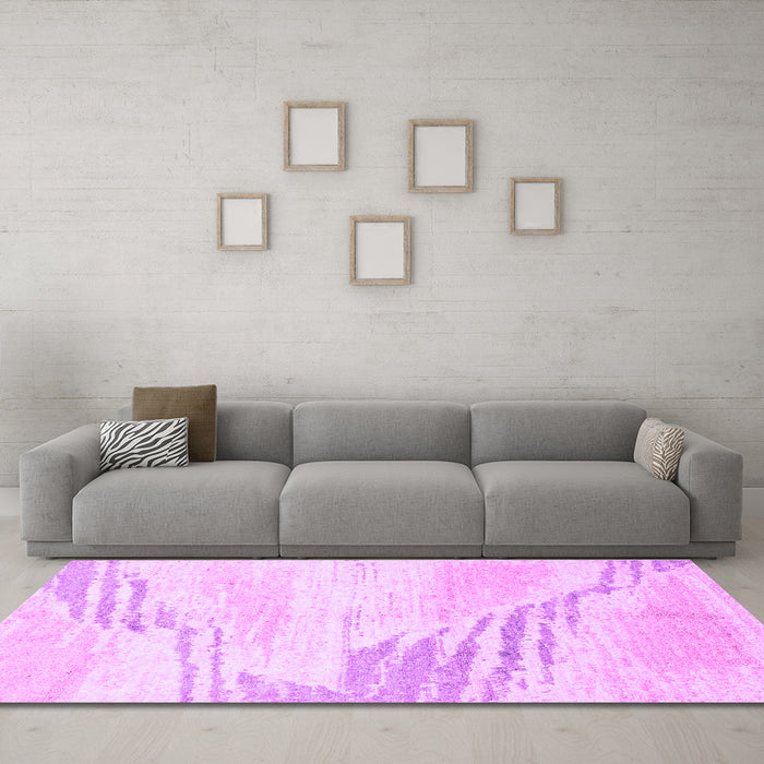 Machine Washable Solid Purple Modern Area Rugs in a Living Room, wshabs2537pur