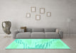 Machine Washable Solid Turquoise Modern Area Rugs in a Living Room,, wshabs2537turq