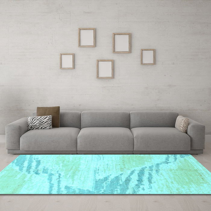 Machine Washable Solid Light Blue Modern Rug in a Living Room, wshabs2537lblu