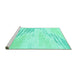 Sideview of Machine Washable Solid Turquoise Modern Area Rugs, wshabs2537turq