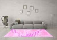 Machine Washable Solid Pink Modern Rug, wshabs2537pnk