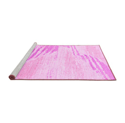 Sideview of Machine Washable Solid Pink Modern Rug, wshabs2537pnk