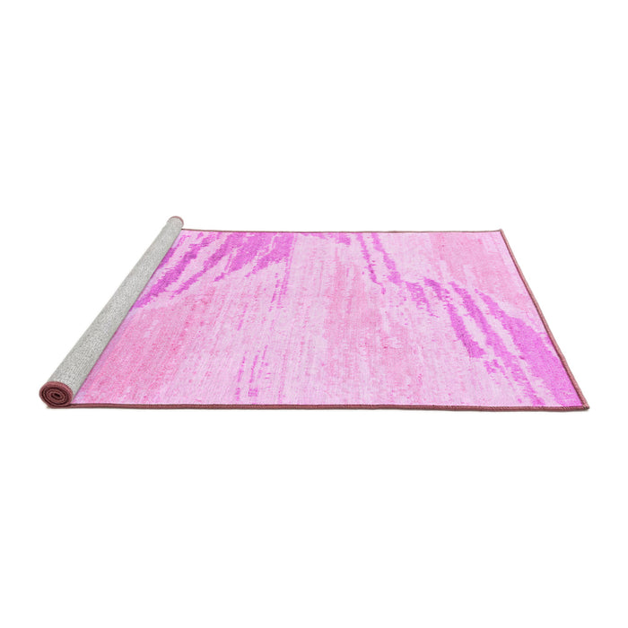 Sideview of Machine Washable Solid Pink Modern Rug, wshabs2537pnk
