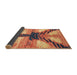 Sideview of Abstract Fire Brick Red Modern Rug, abs2538