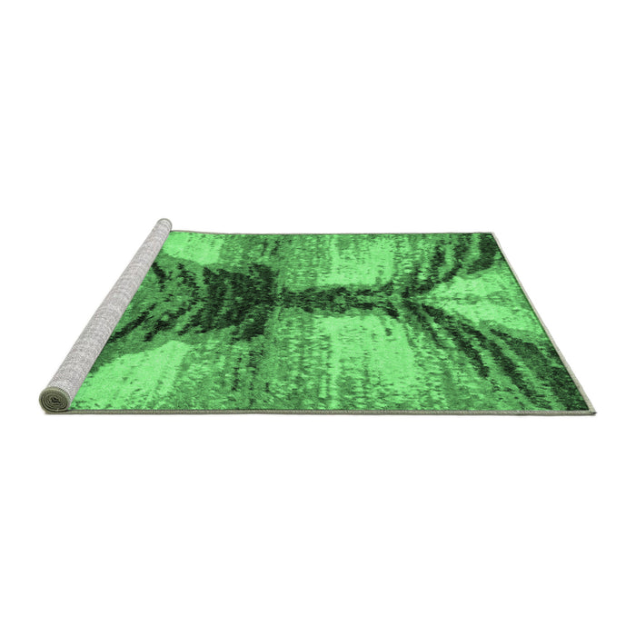 Sideview of Machine Washable Abstract Emerald Green Modern Area Rugs, wshabs2538emgrn