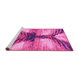 Sideview of Machine Washable Abstract Pink Modern Rug, wshabs2538pnk