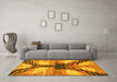 Machine Washable Abstract Yellow Modern Rug in a Living Room, wshabs2538yw