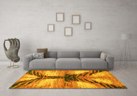 Machine Washable Abstract Yellow Modern Rug, wshabs2538yw