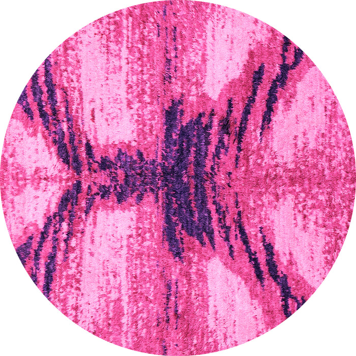Round Abstract Pink Modern Rug, abs2538pnk