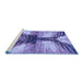 Sideview of Machine Washable Abstract Blue Modern Rug, wshabs2538blu