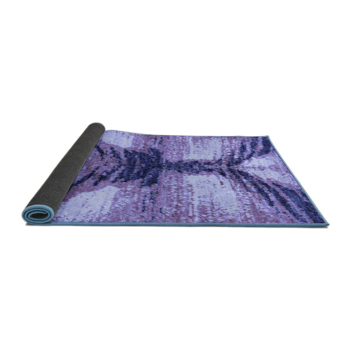 Sideview of Abstract Blue Modern Rug, abs2538blu