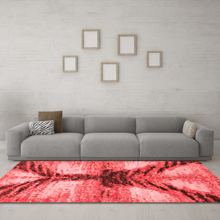 Modern Red Washable Rugs