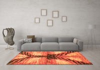 Machine Washable Abstract Orange Modern Rug, wshabs2538org