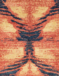 Machine Washable Abstract Fire Brick Red Rug, wshabs2538