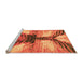 Sideview of Machine Washable Abstract Orange Modern Area Rugs, wshabs2538org