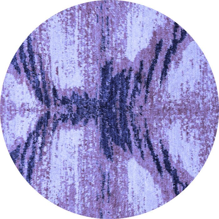 Round Machine Washable Abstract Blue Modern Rug, wshabs2538blu