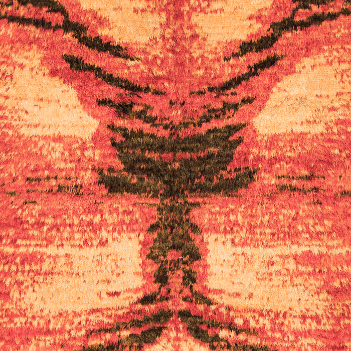 Machine Washable Abstract Orange Modern Area Rugs, wshabs2538org
