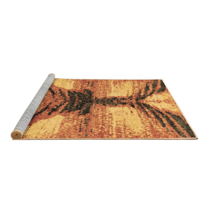 Sideview of Machine Washable Abstract Brown Modern Rug, wshabs2538brn