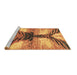 Sideview of Machine Washable Abstract Brown Modern Rug, wshabs2538brn