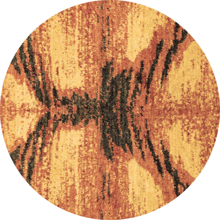 Round Abstract Brown Modern Rug, abs2538brn