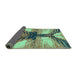 Sideview of Abstract Turquoise Modern Rug, abs2538turq