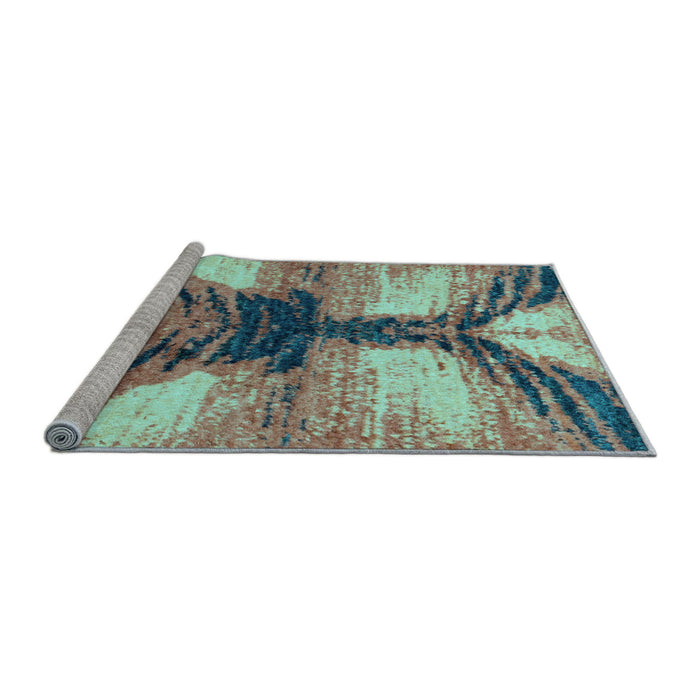 Sideview of Machine Washable Abstract Light Blue Modern Rug, wshabs2538lblu