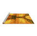 Sideview of Machine Washable Abstract Yellow Modern Rug, wshabs2538yw