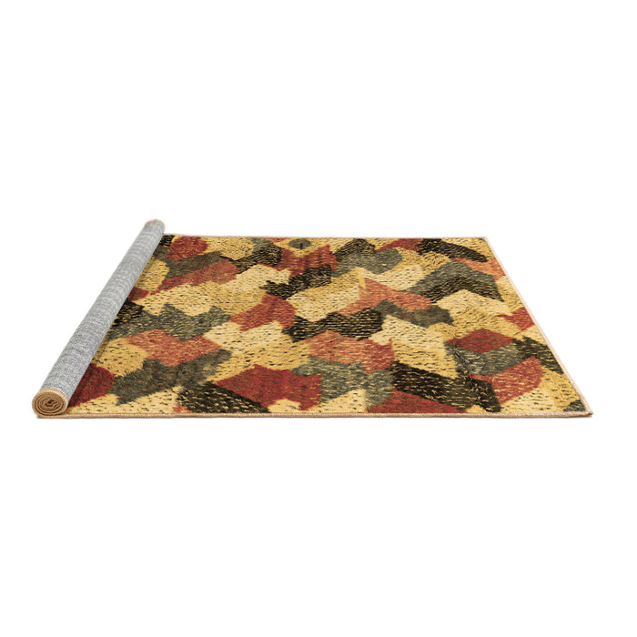 Sideview of Machine Washable Abstract Brown Modern Rug, wshabs2539brn