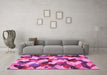 Machine Washable Abstract Pink Modern Rug in a Living Room, wshabs2539pnk