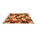 Sideview of Machine Washable Abstract Orange Modern Area Rugs, wshabs2539org