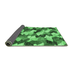 Sideview of Abstract Emerald Green Modern Rug, abs2539emgrn