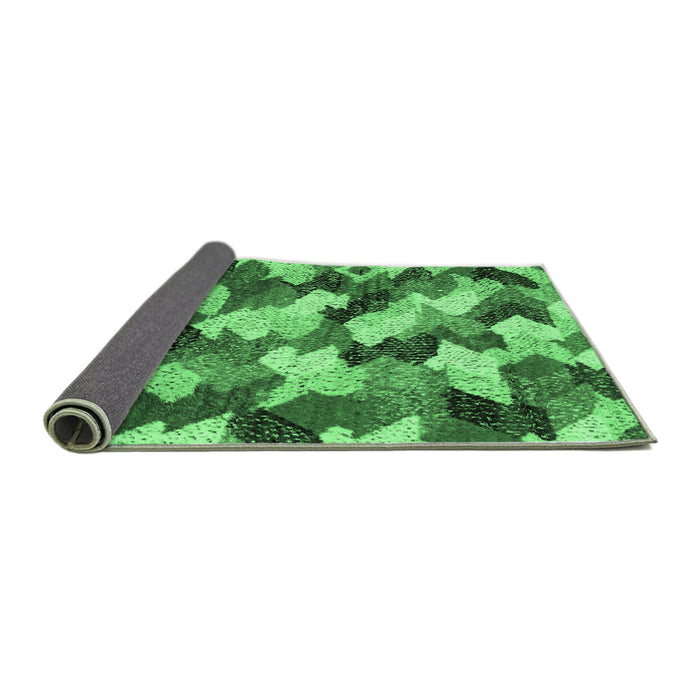 Sideview of Abstract Emerald Green Modern Rug, abs2539emgrn