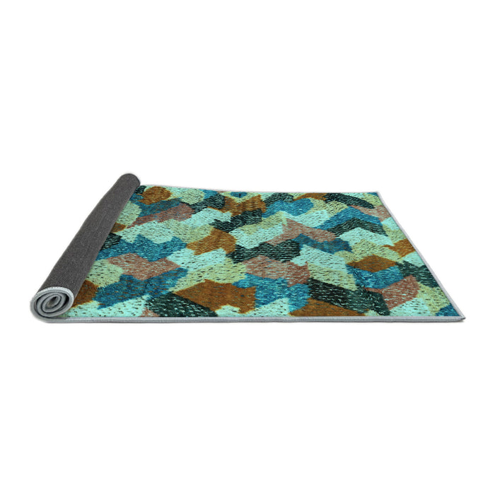 Sideview of Abstract Light Blue Modern Rug, abs2539lblu