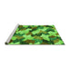 Sideview of Machine Washable Abstract Green Modern Area Rugs, wshabs2539grn