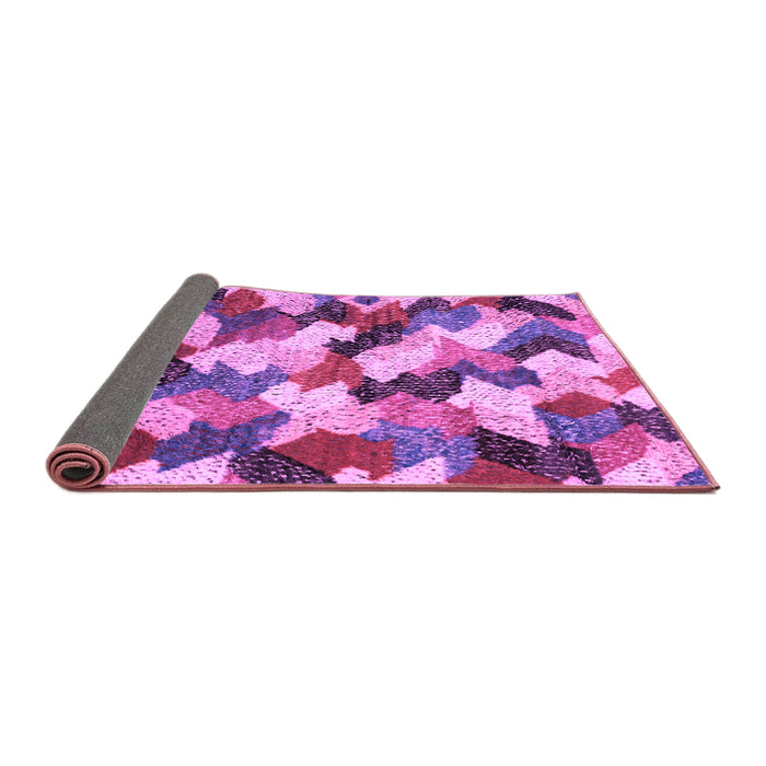 Sideview of Abstract Purple Modern Rug, abs2539pur