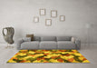 Machine Washable Abstract Yellow Modern Rug in a Living Room, wshabs2539yw